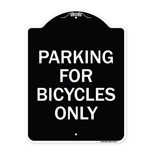 Signmission Parking for Bicycles Only Heavy-Gauge Aluminum Architectural Sign, 24" x 18", BW-1824-23447 A-DES-BW-1824-23447 - main